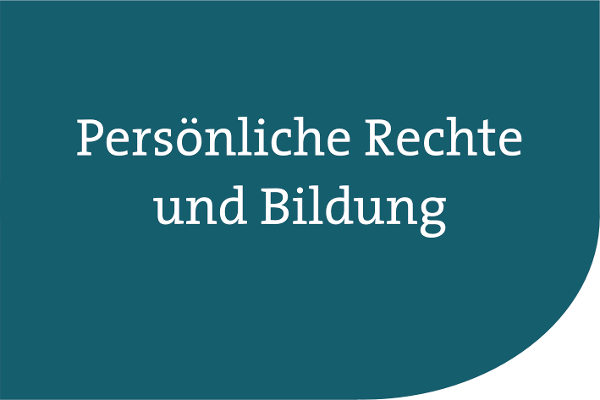 Persönliche Rechte und Bildung Kachel