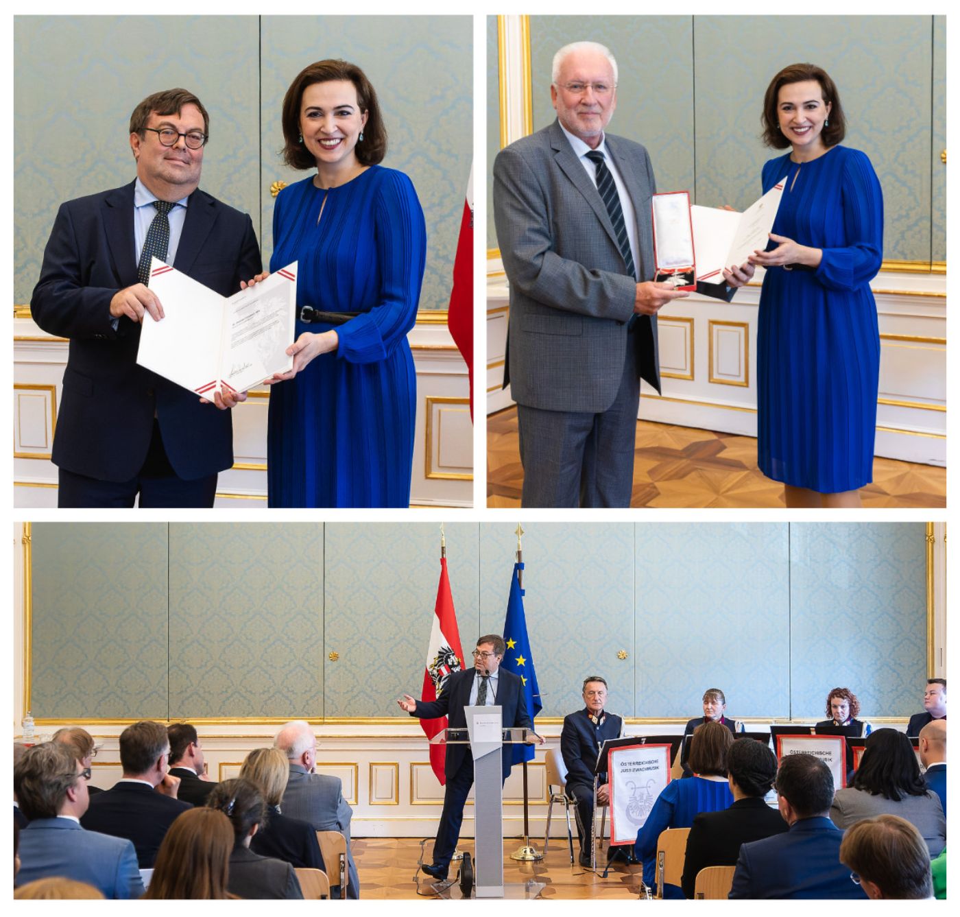 v.l.n.r. Dr. Christian Filzwieser, MSc (LSE), Dr. Alma Zadić, Mag. Harald Perl,