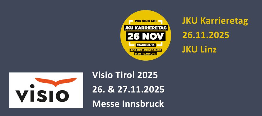 Ankündigung zu Berufsmessen in Linz und Innsbruck