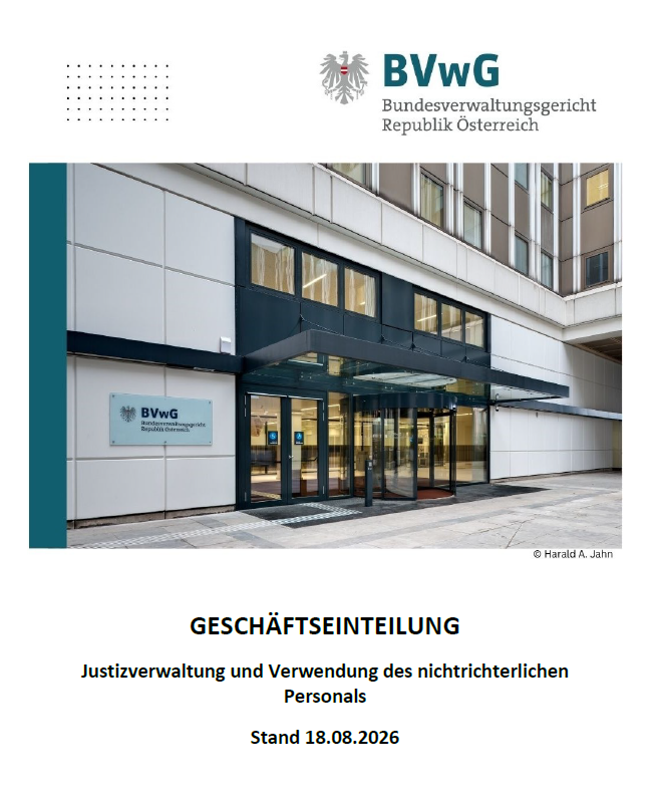 Geschäftseinteilung Titelblatt